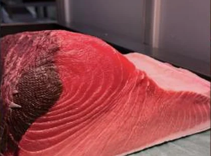 Bluefin tuna loin at Toyosu market